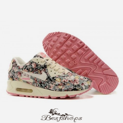 Nike Air Max 90 women Hot Selling Dazzling Pink flower BSNK264744
