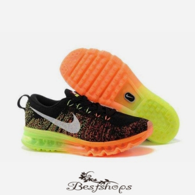 Nike Flyknit Air Max MenBest selling Black Orange Yellow BSNK583488