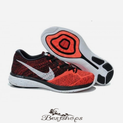 Nike Flyknit Lunar 3 Black red and white BSNK516868