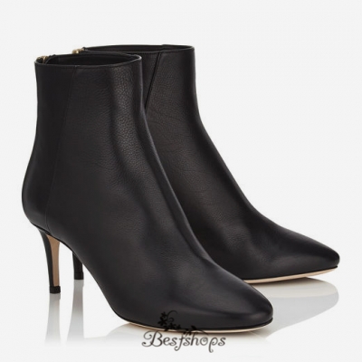 Jimmy Choo Black Grainy Calf Leather Ankle Boots 65mm BSJC3972266