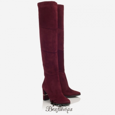 Jimmy Choo Bordeaux Suede Over the Knee Boots 80mm BSJC6484197