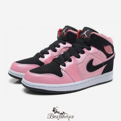 Women Air Jordan 1 Valentines Day Grey Pink Black BSJD944211