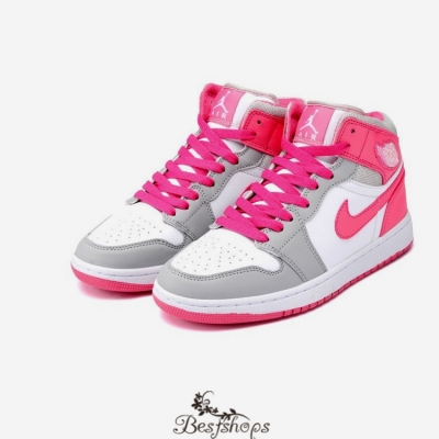 Women Air Jordan 1 High White Pink BSJD442674